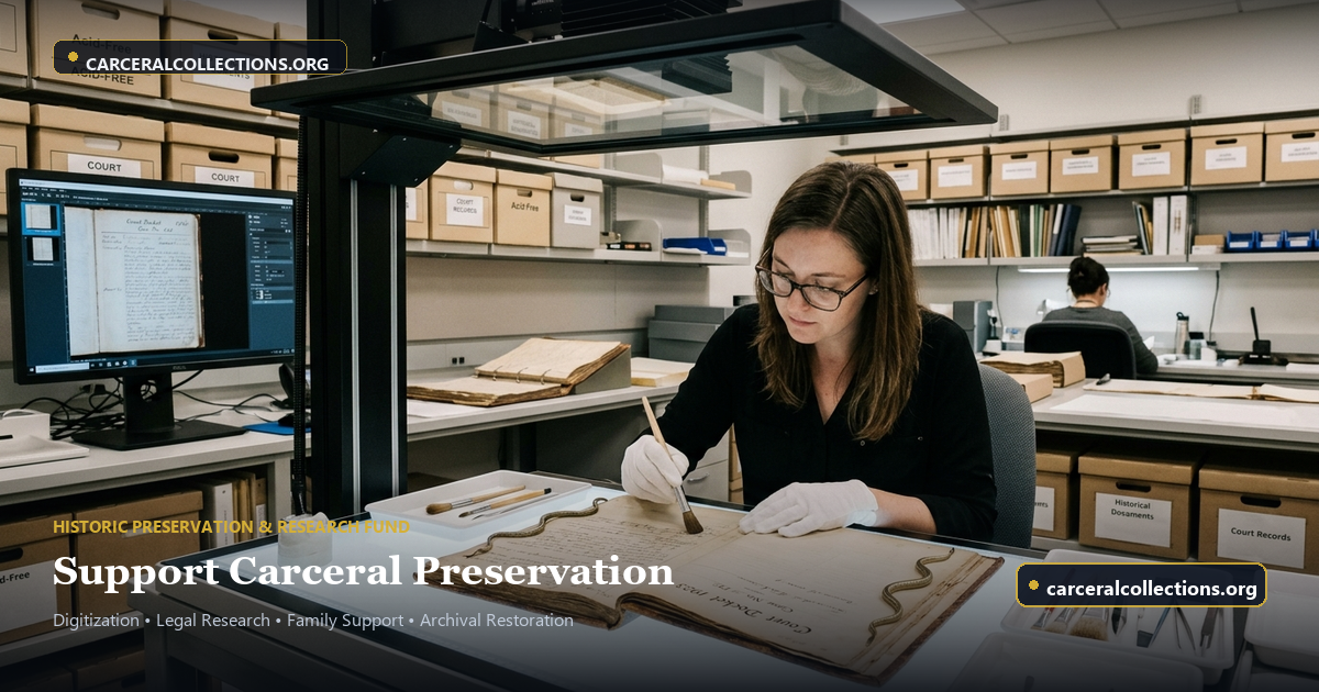 Cheesborough Carceral Collections. Donate to support research, preserve history, and expand access.